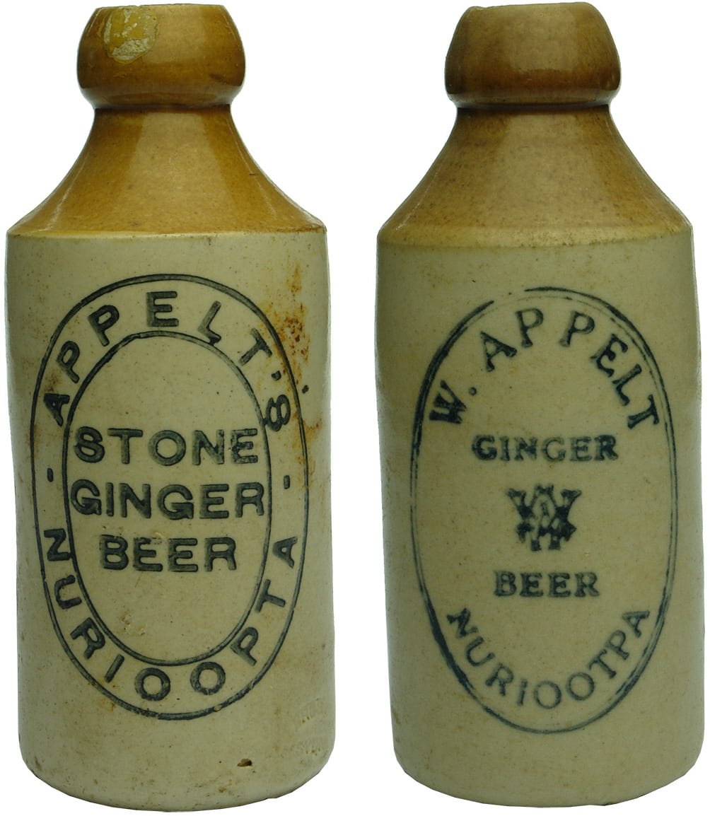 Appelts Nuriootpa Nurioopta Ginger Beer Bottles