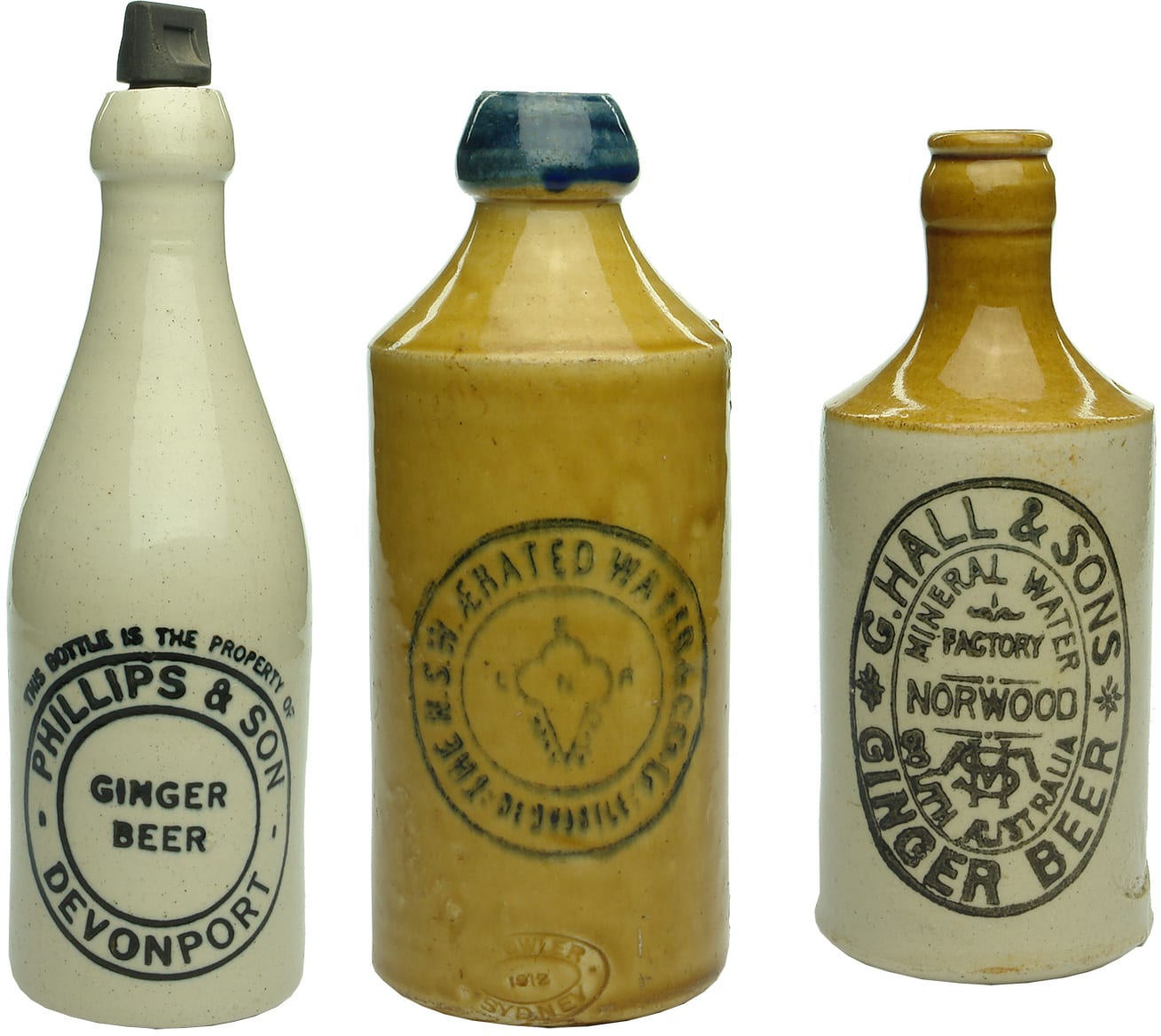 Collection Stoneware Ginger Beer Bottles