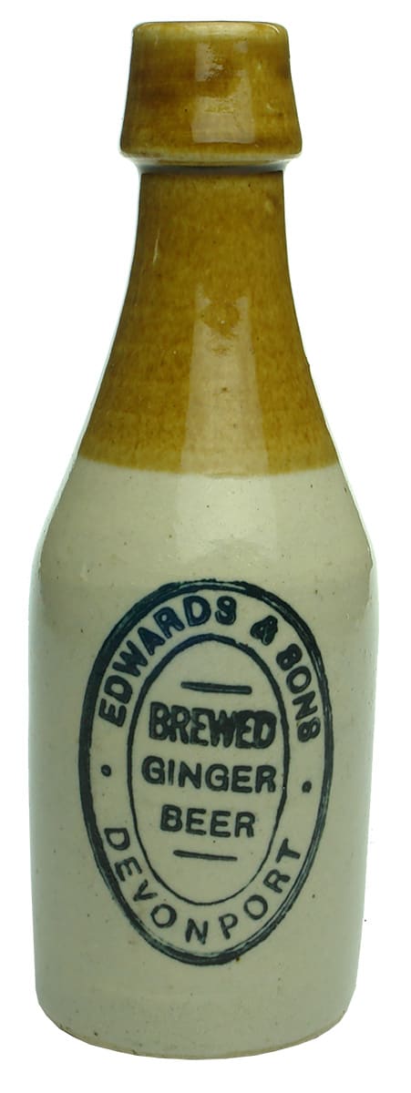 Edwards Devonport Brewed Ginger Beer Stone Bottle