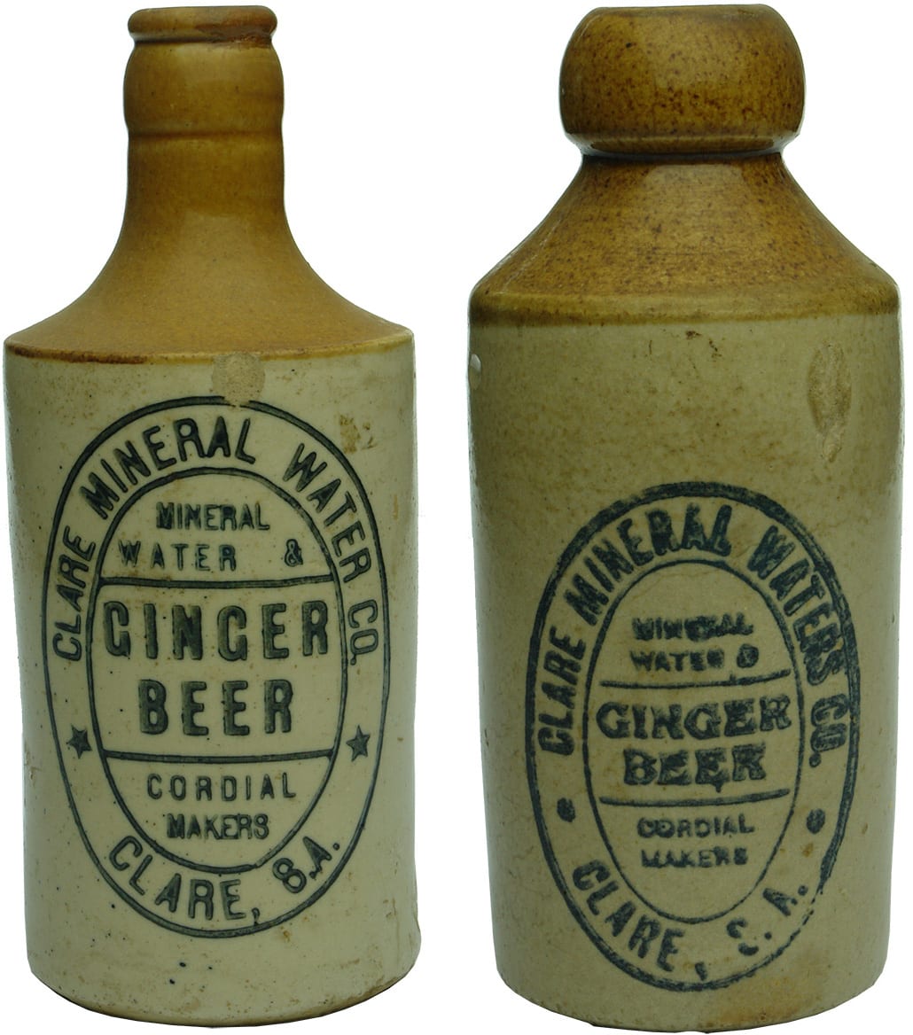 Clare Mineral Water Stone Ginger Beer Bottles