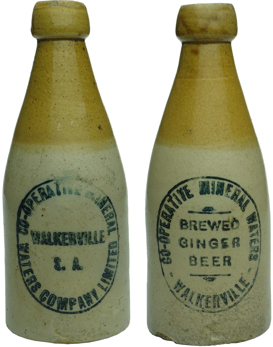 Co-operative Mineral Waters Walkerville Ginger Beer Bottles