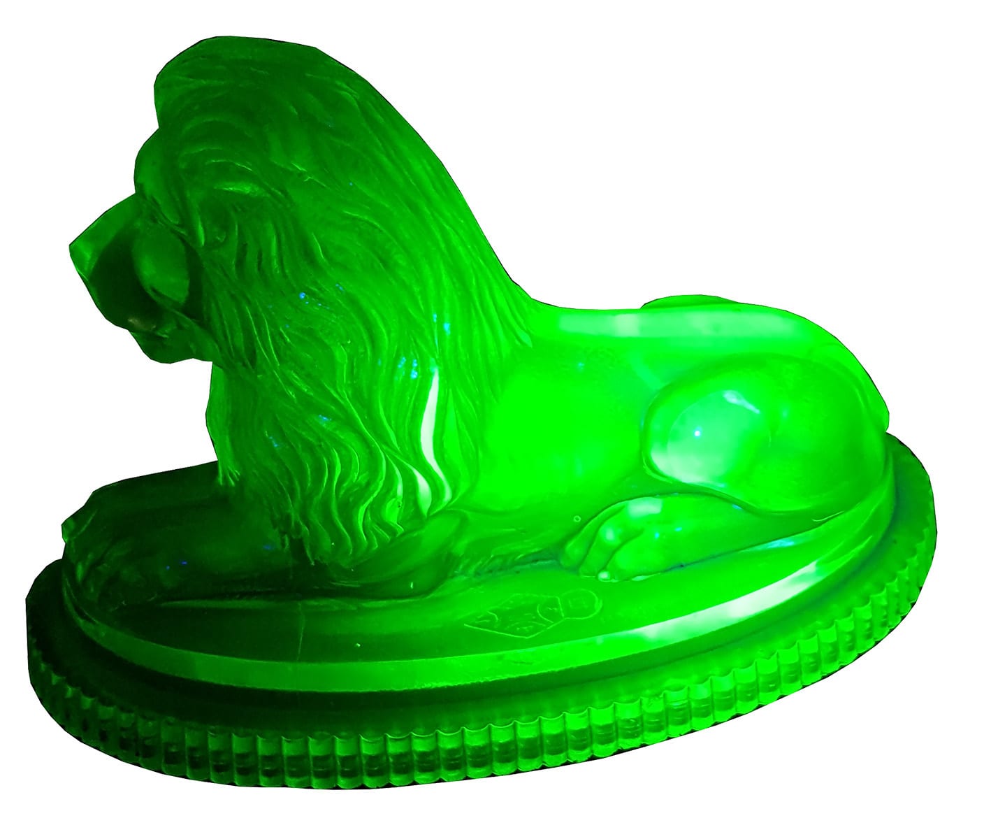 Uranium Glass Lion Paperweight