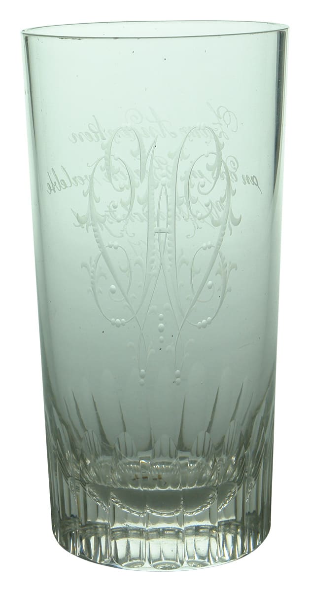 Eum Andenken Weihnachtsfest 1901 Etched Glass