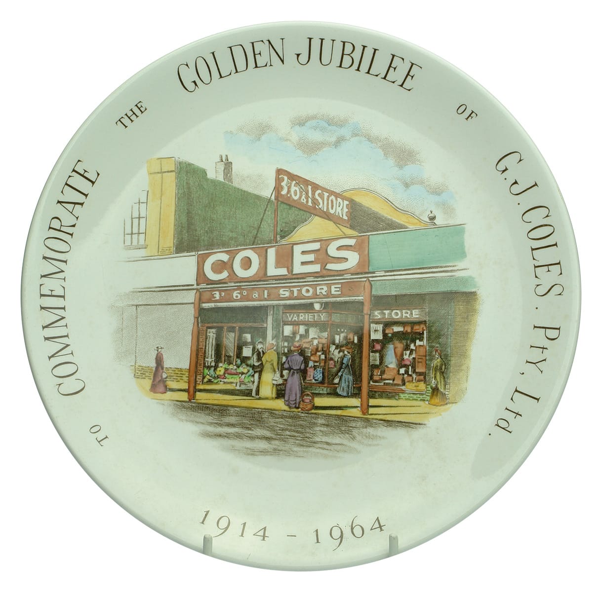 Golden Jubilee Coles 1914 1964 Vintage Plate