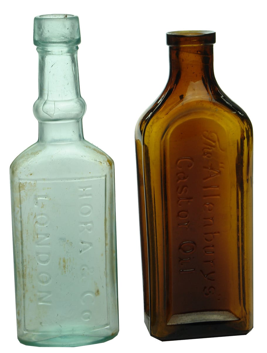 Hora Allen Hanburys Castor Oil Hair Oil Bottles