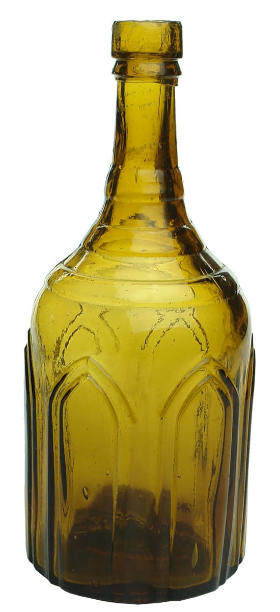 Catedral Vinegar Amber Antique Glass Bottle