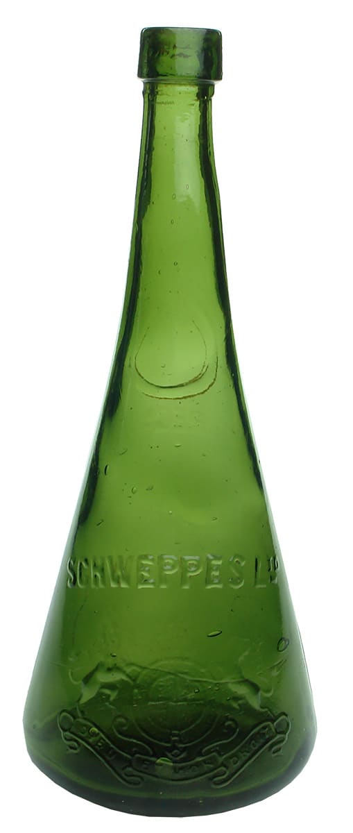 Schweppes Coat of Arms Green Cordial Bottle