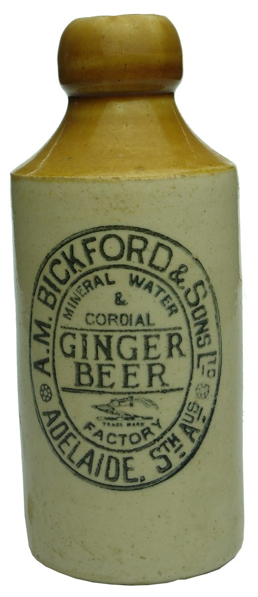 Bickford Adelaide Stoneware Ginger Beer Bottle