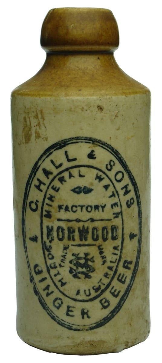 Hall Sons Norwood Stoneware Ginger Beer Botlte