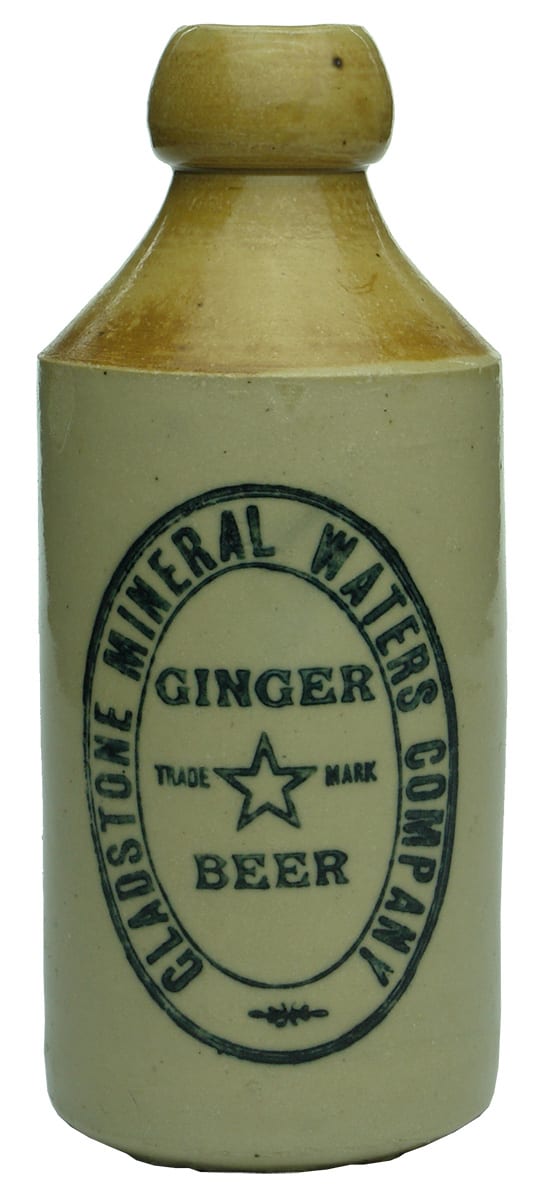 Gladstone Mineral Waters Stoneware Ginger Beer Botlte