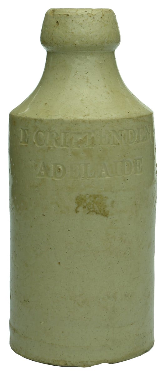 Crittenden Adelaide Impressed Stone Ginger Beer Bottle