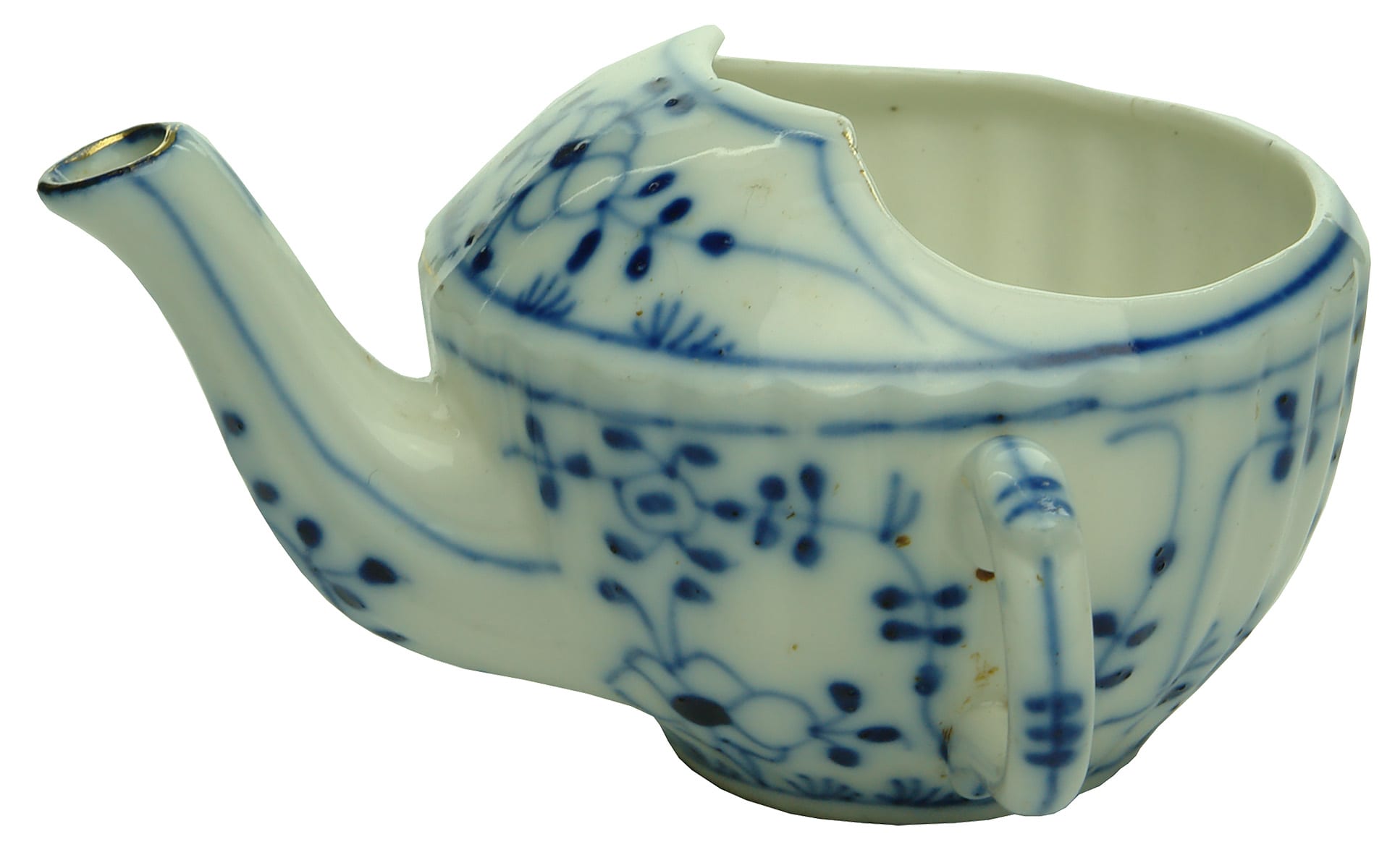Blue White Ceramic Invalid Feeder