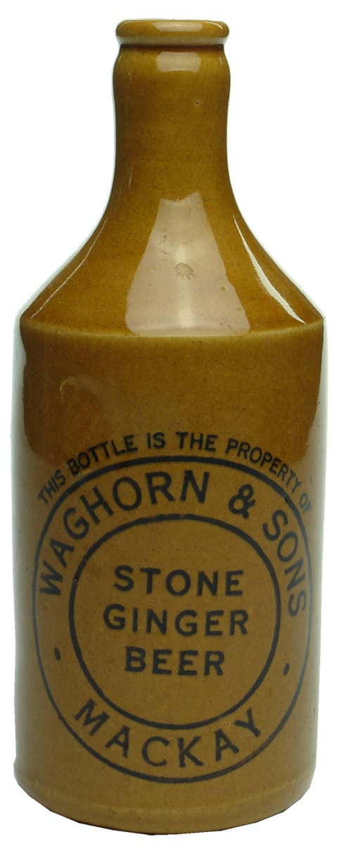 Waghorn Mackay Stone Ginger Beer Bottle