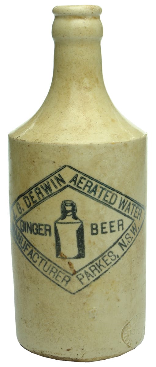 Derwin Parkes Stoneware Crown Seal Ginger Beer Bottle