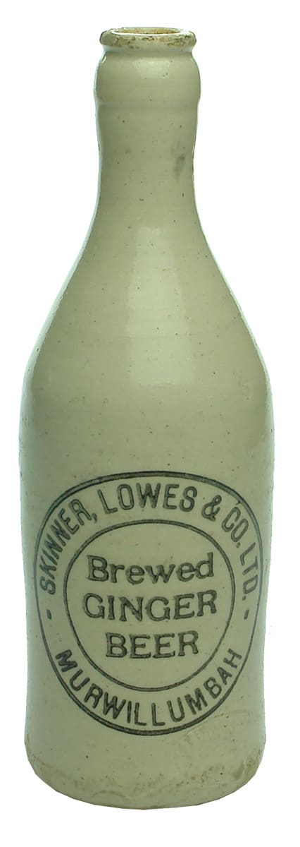 Skinner Lowes Murwillumbah Stone Ginger Beer Bottle