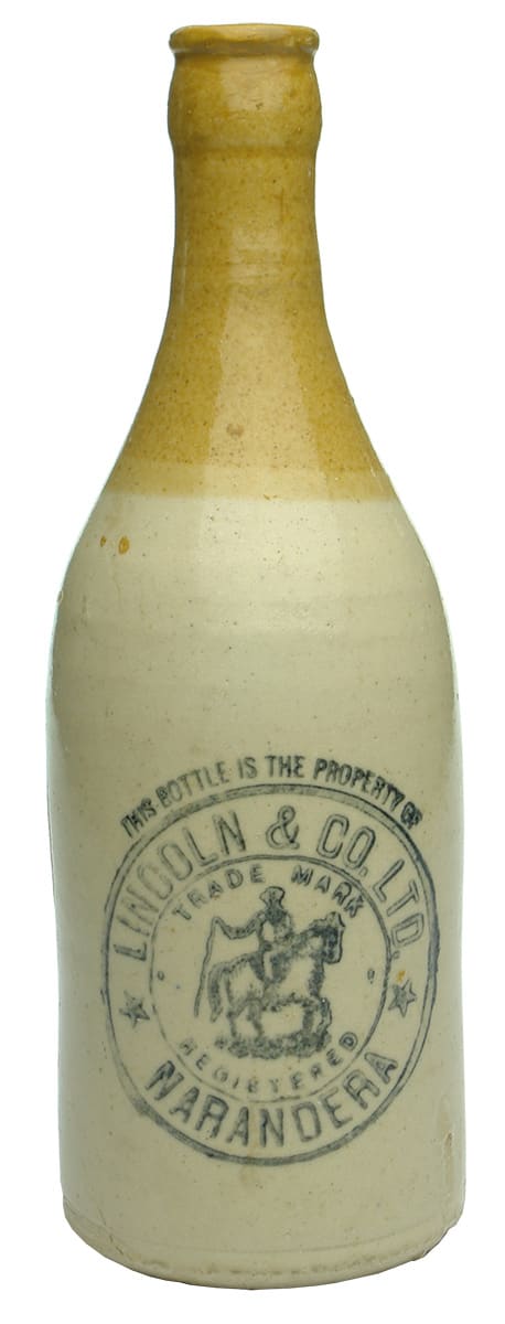 Lincoln Stockman Narandera Stoneware Crown Seal Ginger Beer Bottle
