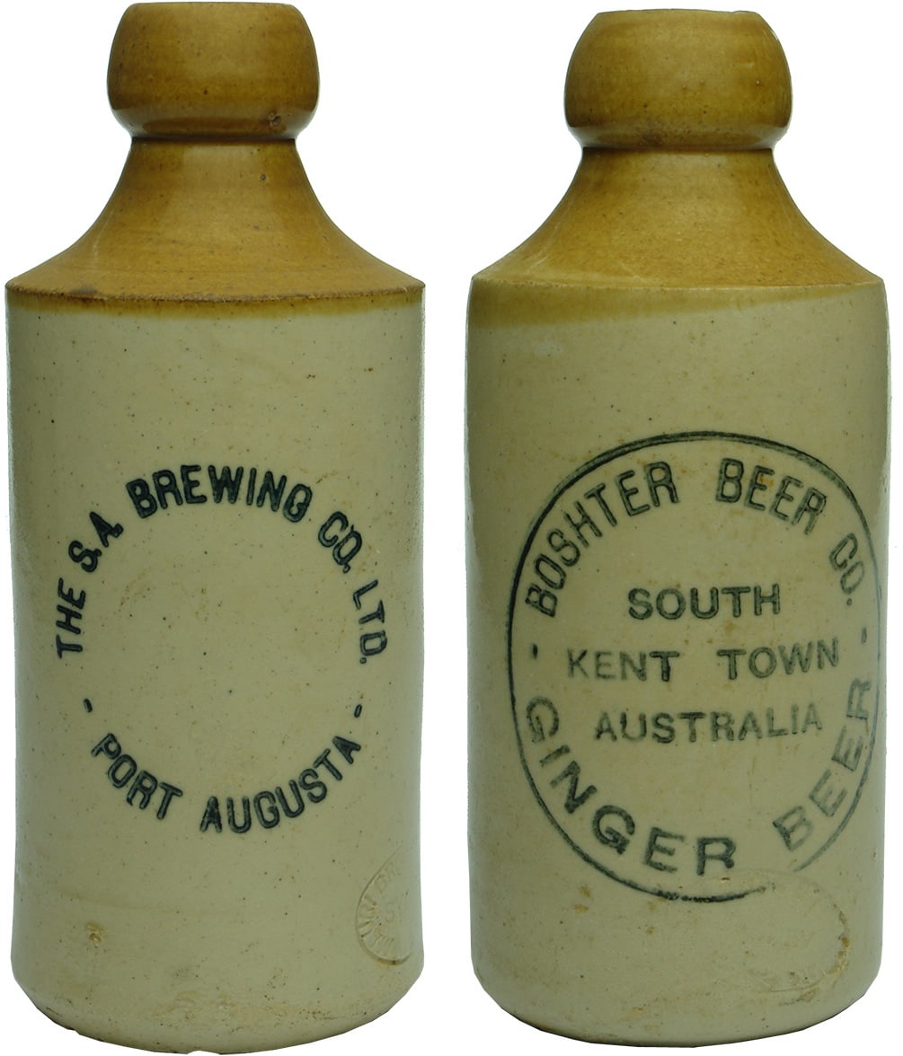 South Australian Stoneware Ginger Beer Bottles