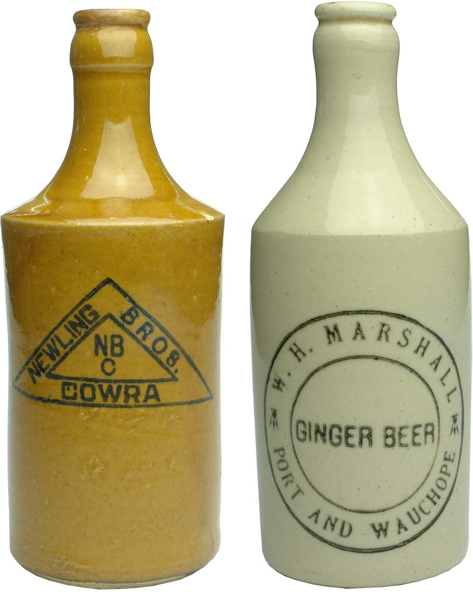 Newling Marshall Stoneware Ginger Beers Bottles