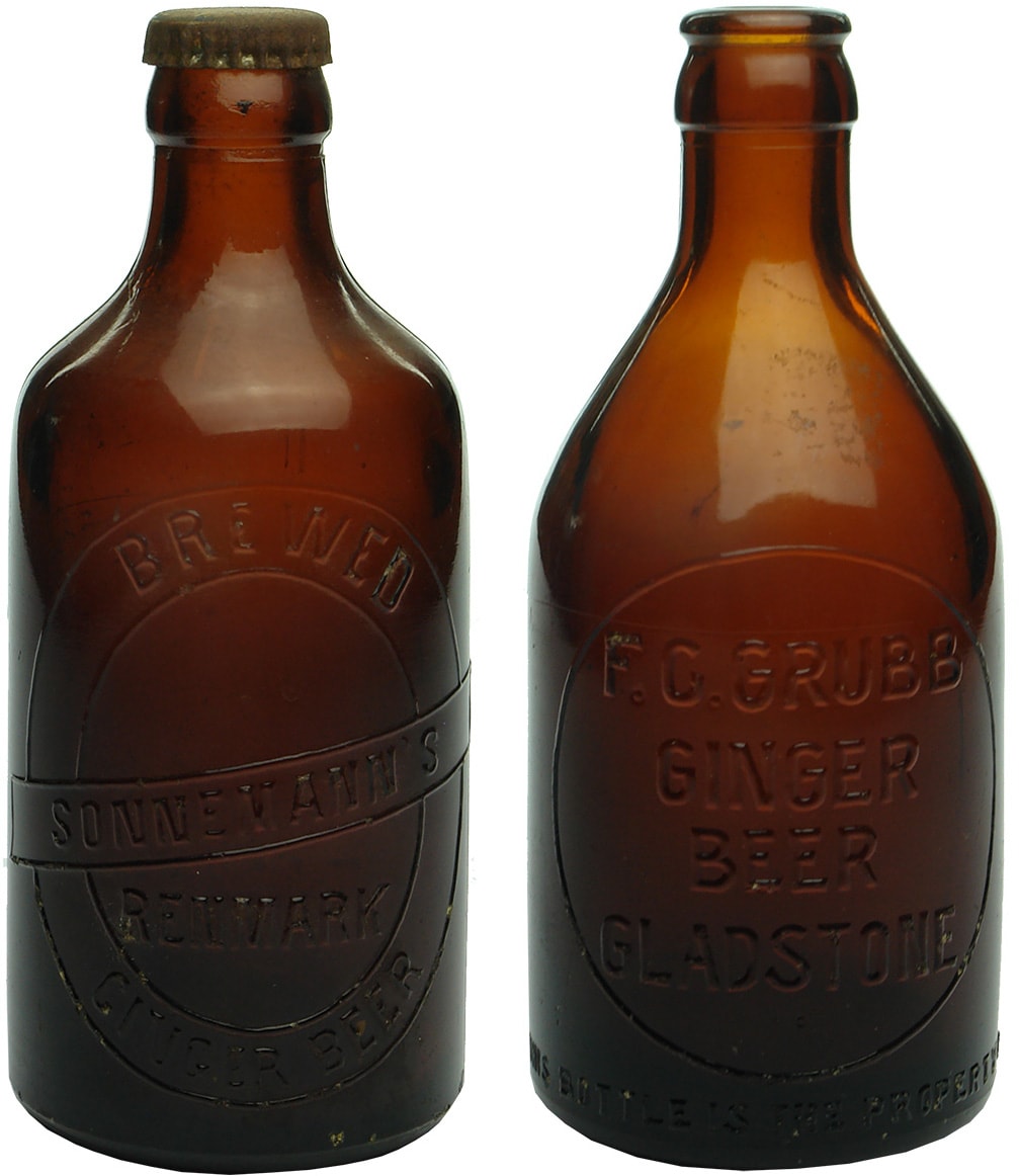 Sonnemann Grubb Amber Glass Bottles