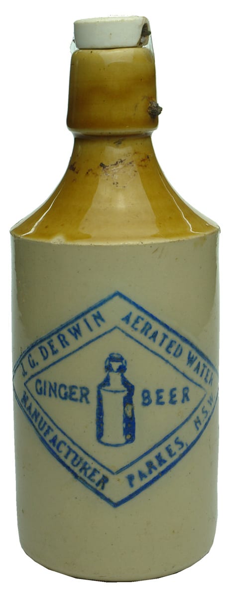 Derwin Parkes Lightning Stopper Stoneware Ginger Beer Bottle
