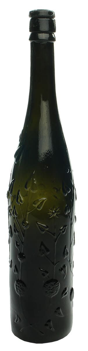 Rose Black Glass Lime Juice Cordial Bottle