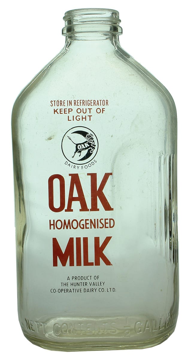 Oak Milk Hunter Valley Vintage Ceramic Label Bottle
