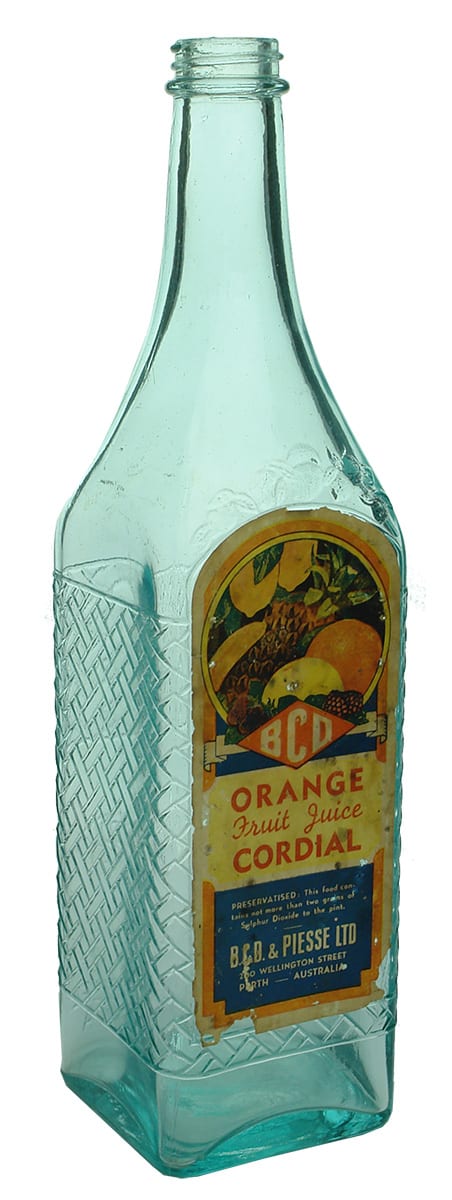 BCD Piesse Perth Vintage Cordial Bottle