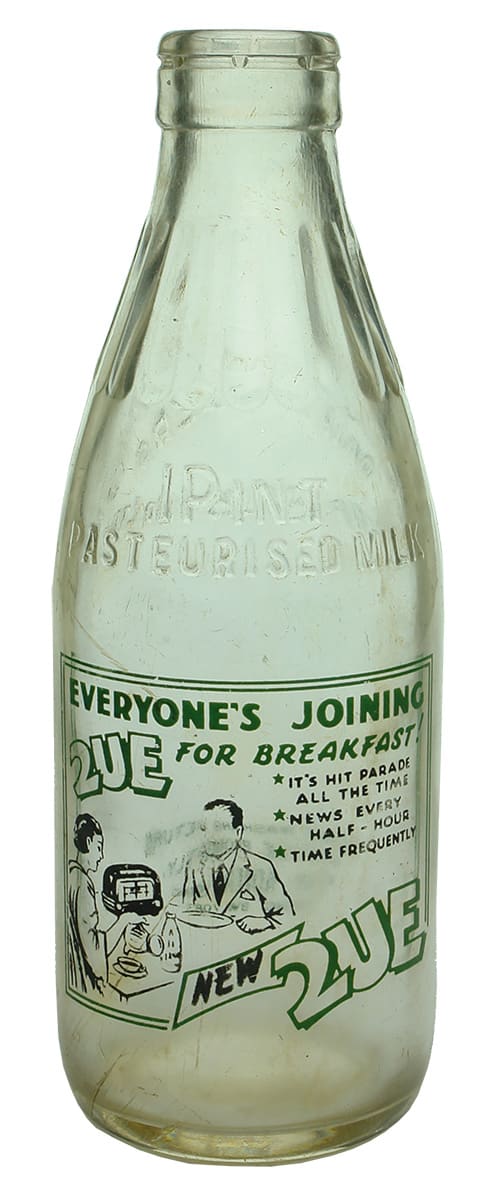 2UE Breakfast Advertising Ceramic Label Milk Bottle