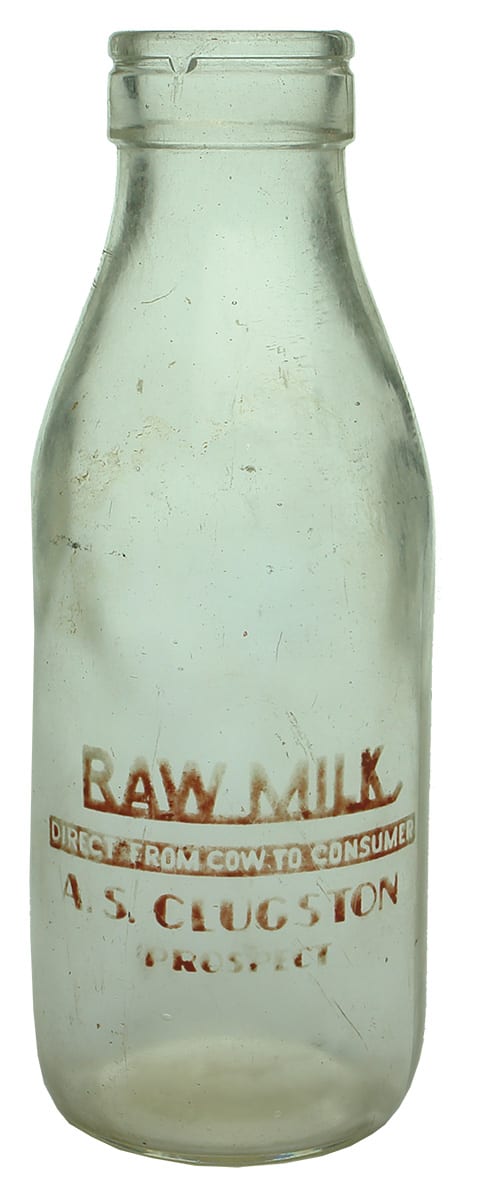 Clugston Prospect Ceramic Label Milk Bottle