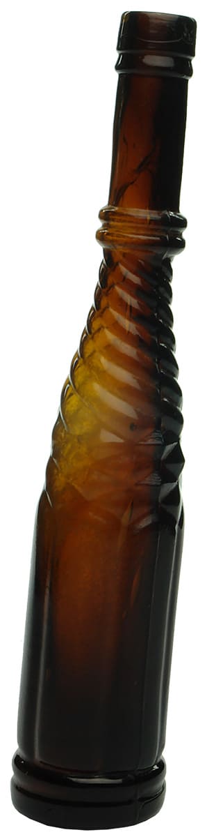 Amber Glass Whirly Salad Oil Bottle