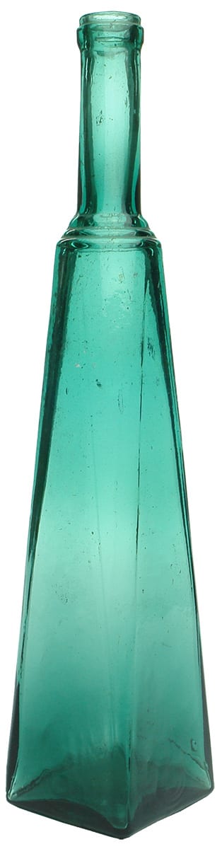 Teal Green Glass Tall Bottle
