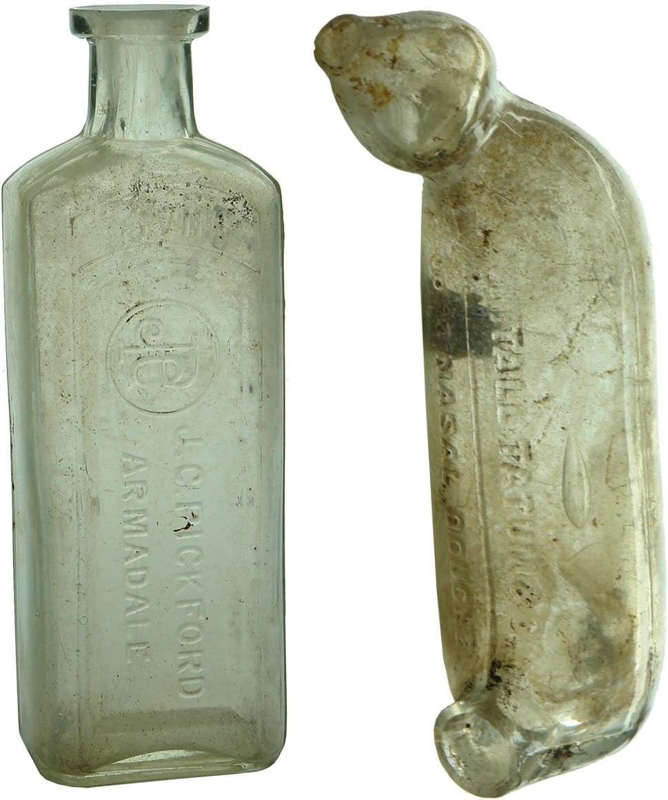 Chemist Bottles Douche Antique Glass