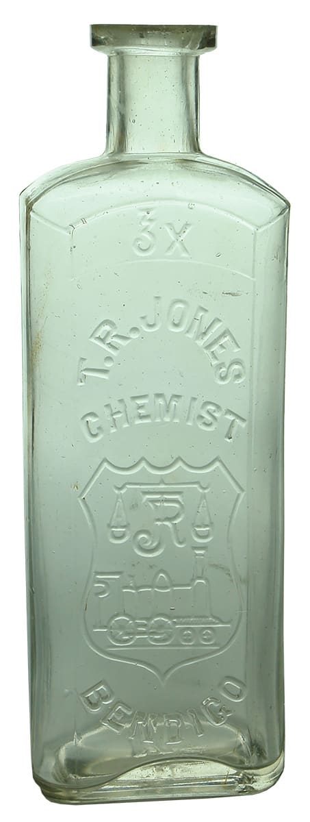 Jones Bendigo Chemist Train Scales Antique Bottle