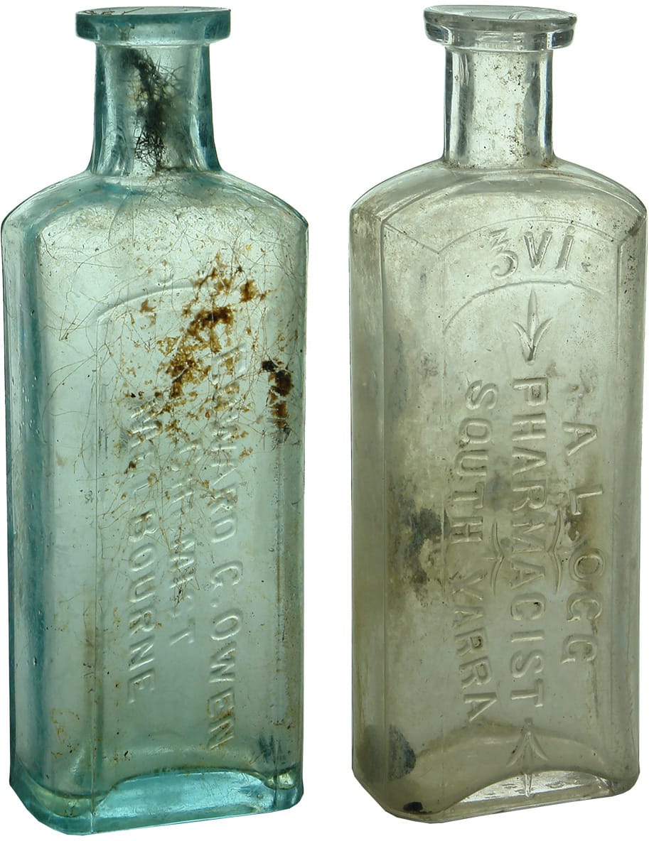 Melbourne South Yarra Chemist Prescription Antique Bottles