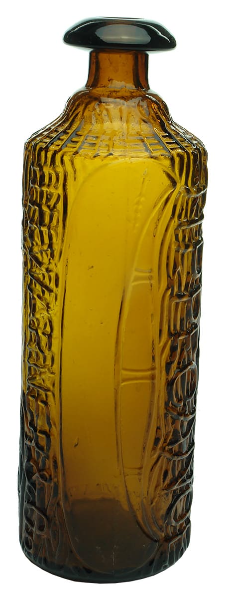 Warner Tippecanoe Amber Glass Cure Bottle