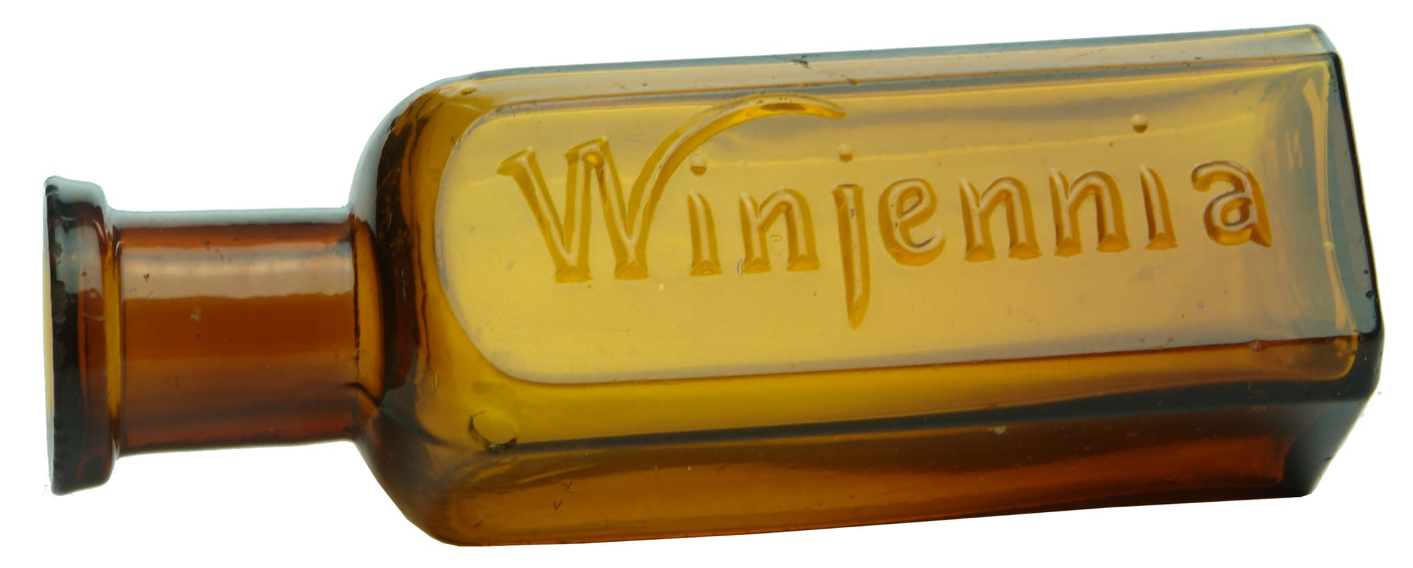 Winjennia Antique Amber Glass Medicine Bottle