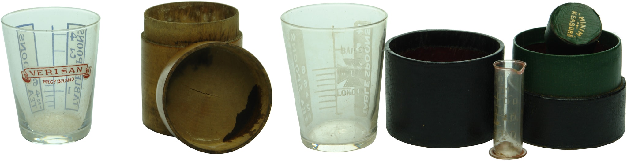Antique English Medicine Glass Dose Cups