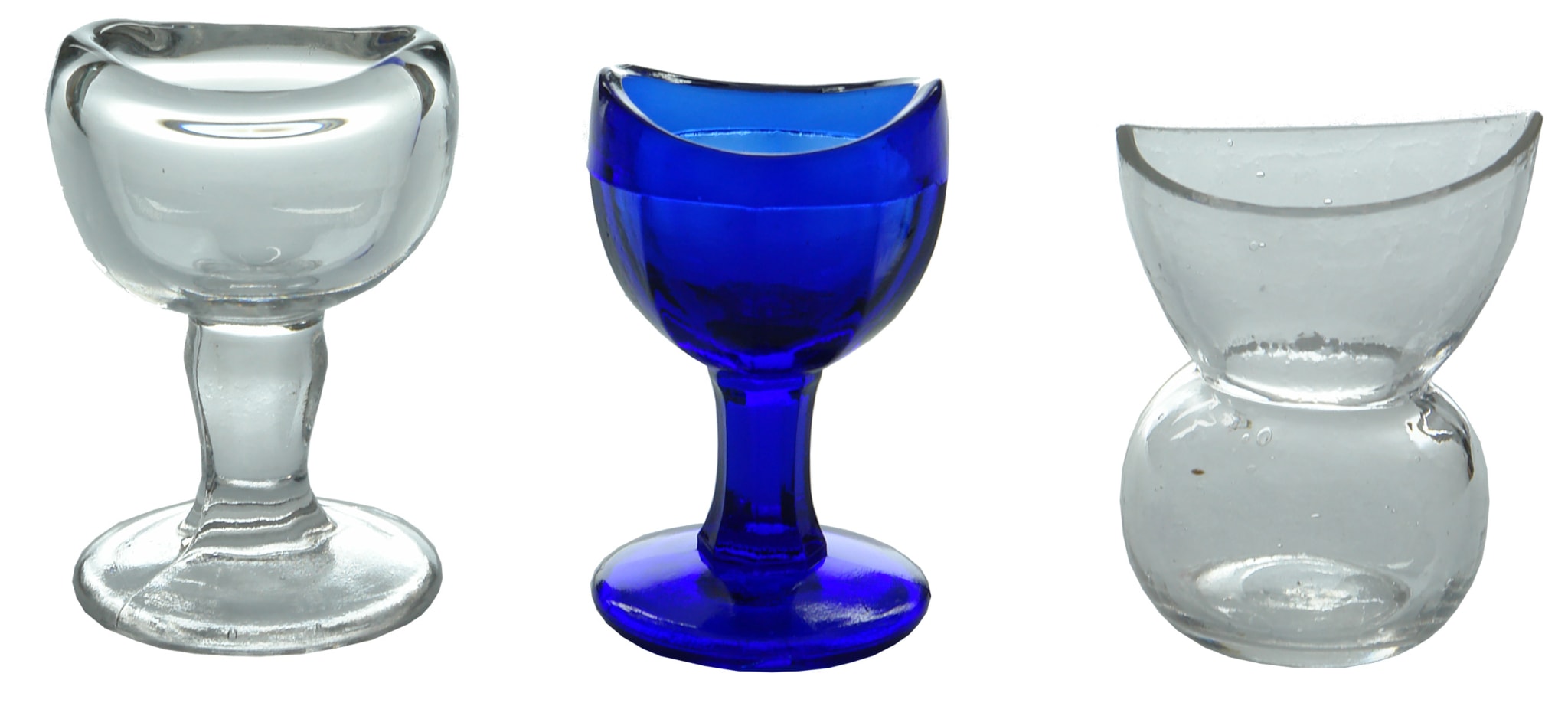 Collection Antique Blue Glass Eye Baths