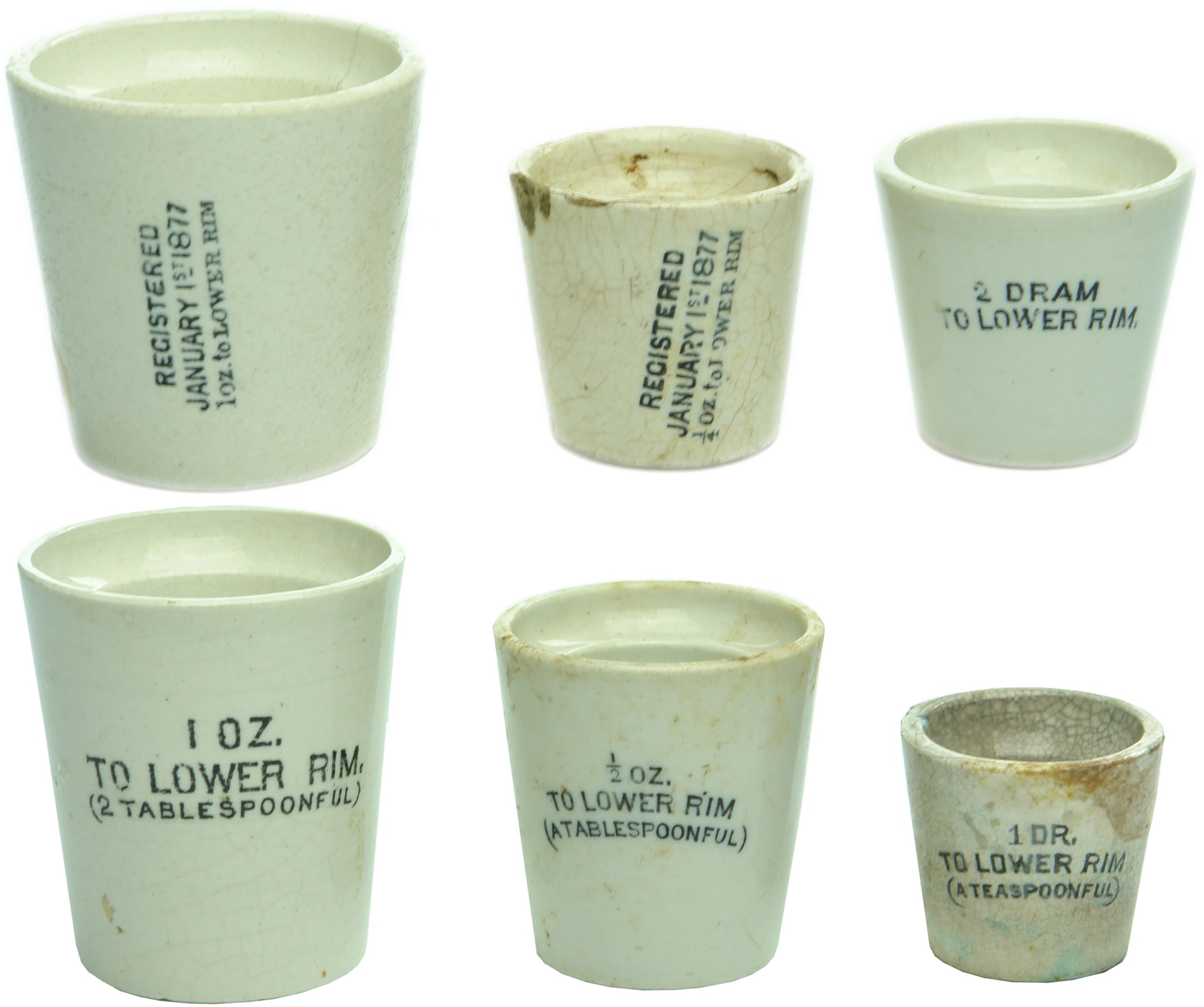 Ceramic Black Printed Dose Cups