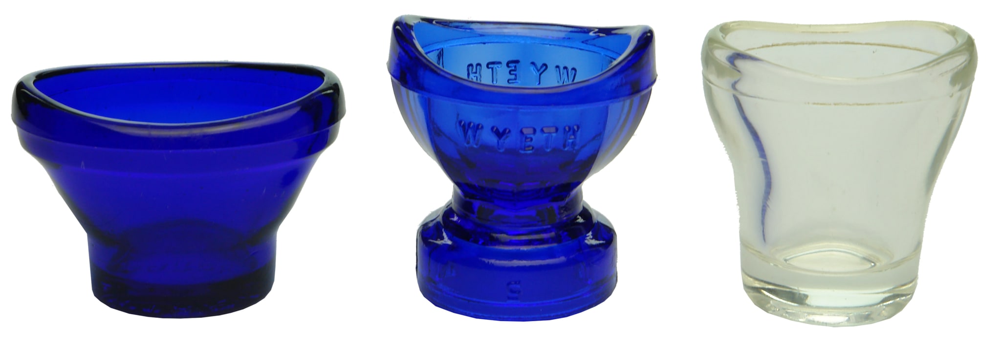 Collection Antique Blue Glass Eye Baths