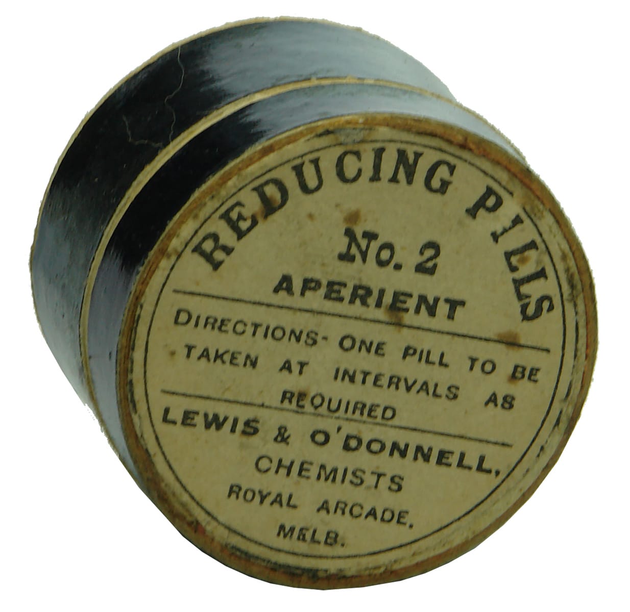 Lewis O'Donnell Melbourne Reducing Pills Antique Box