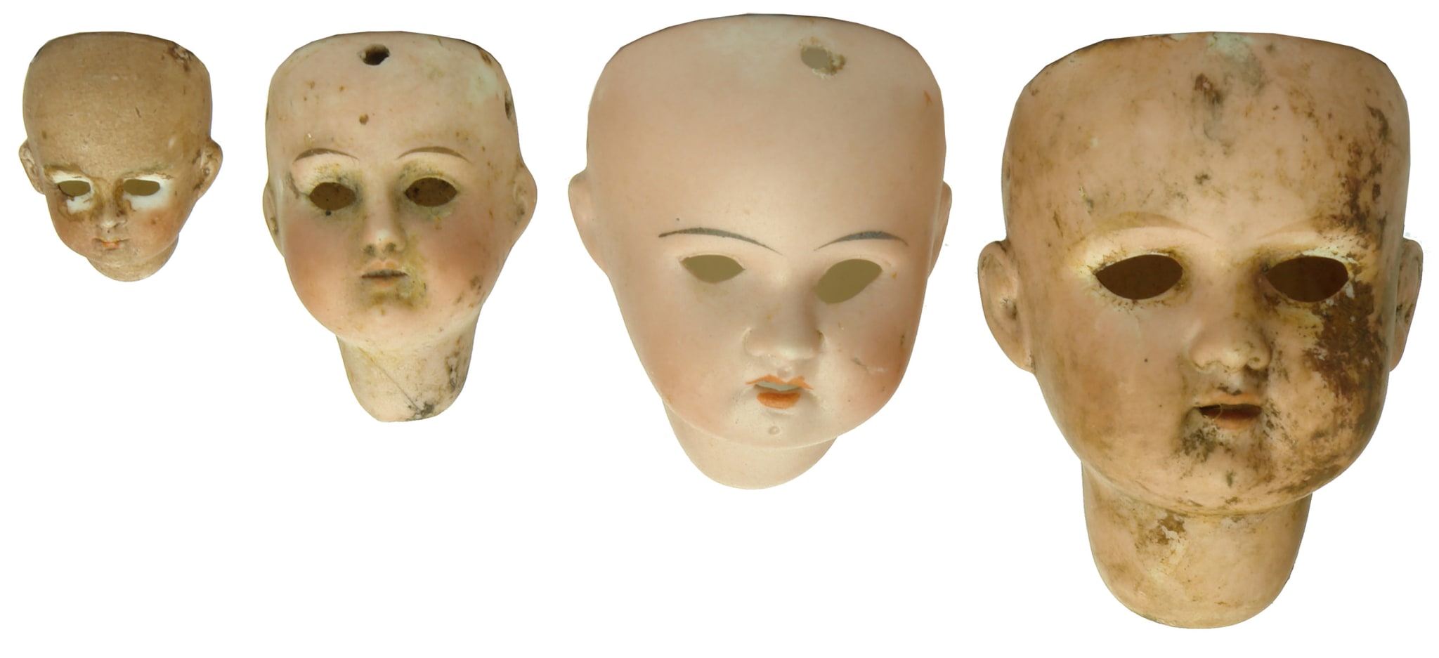 German Bisque Antique Dolls Heads