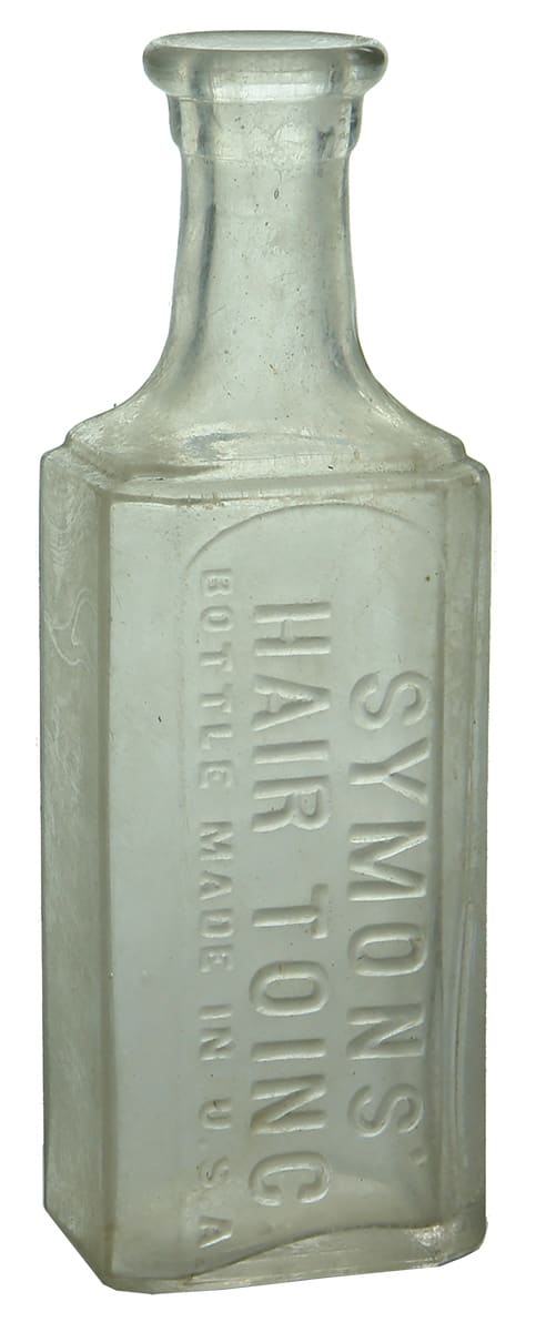 Symons Hair Tonic Clear Glass Bottle