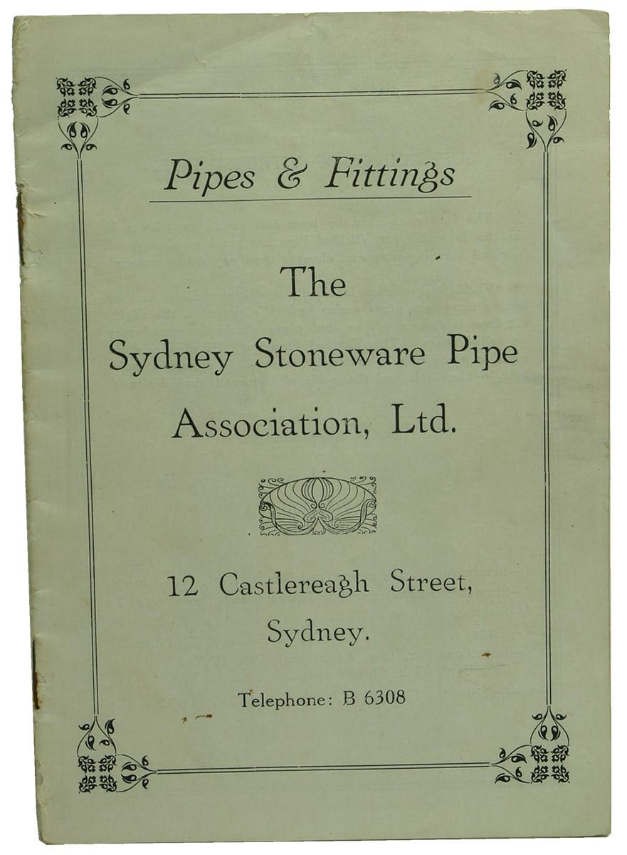 Pipes Fittings Sydney Stoneware Pipe Association Pamphlet