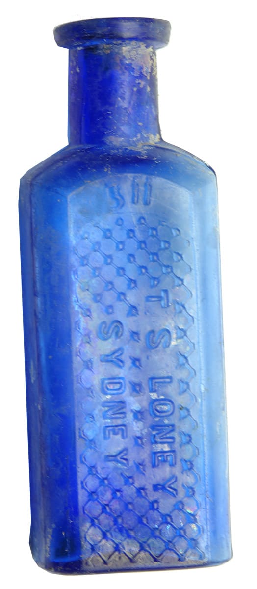 Loney Sydney Cobalt Blue Glass Poison Bottle