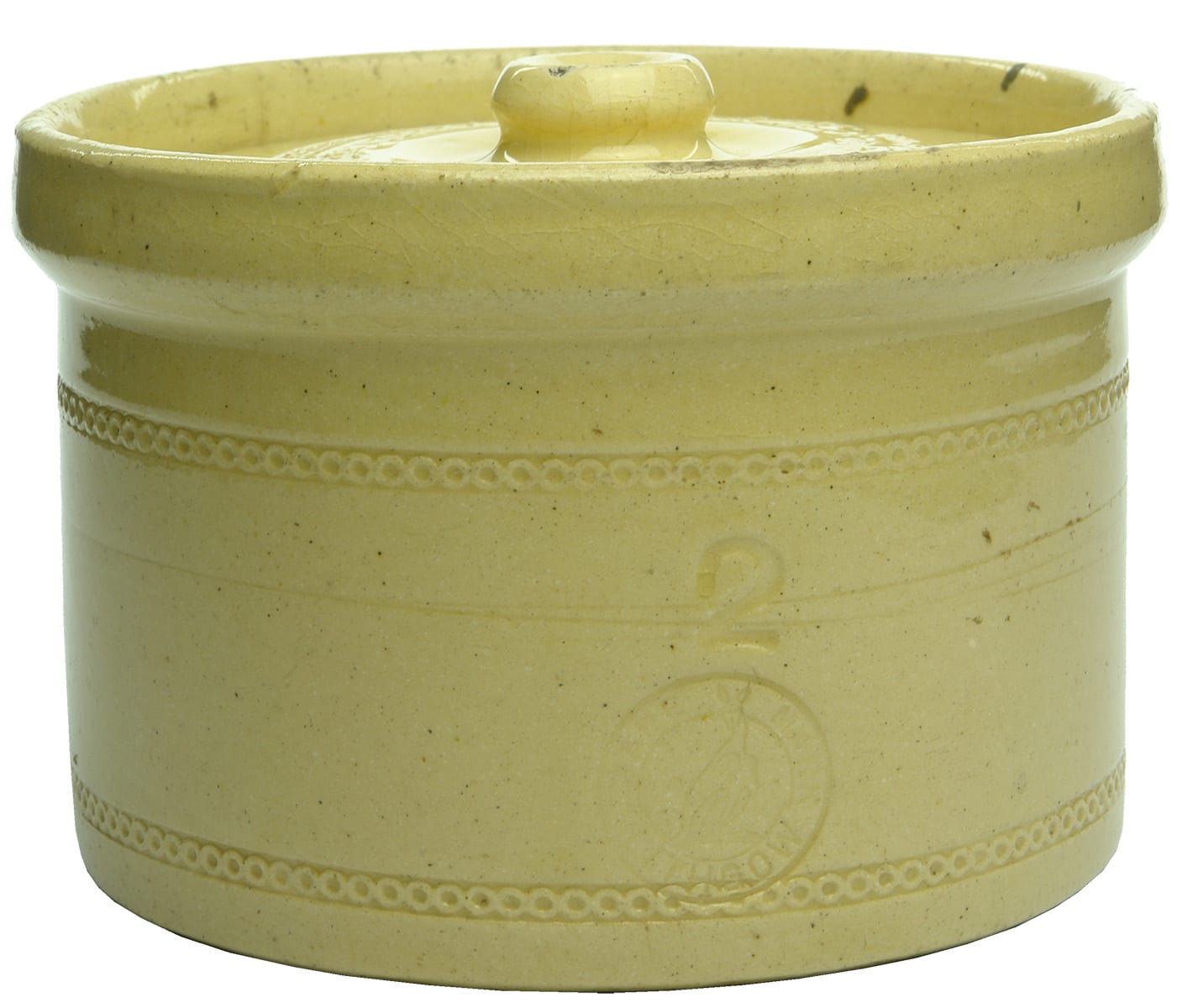 Lithgow Kangaroo Caneware Pottery Jar