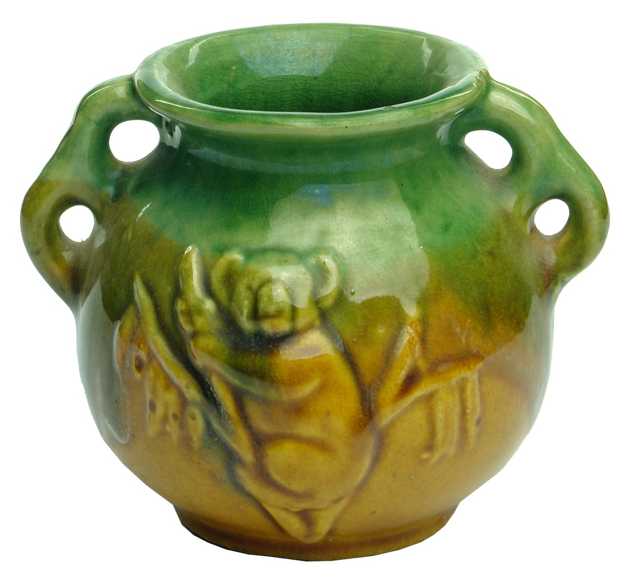 Green Orange Vase Koalas Pottery