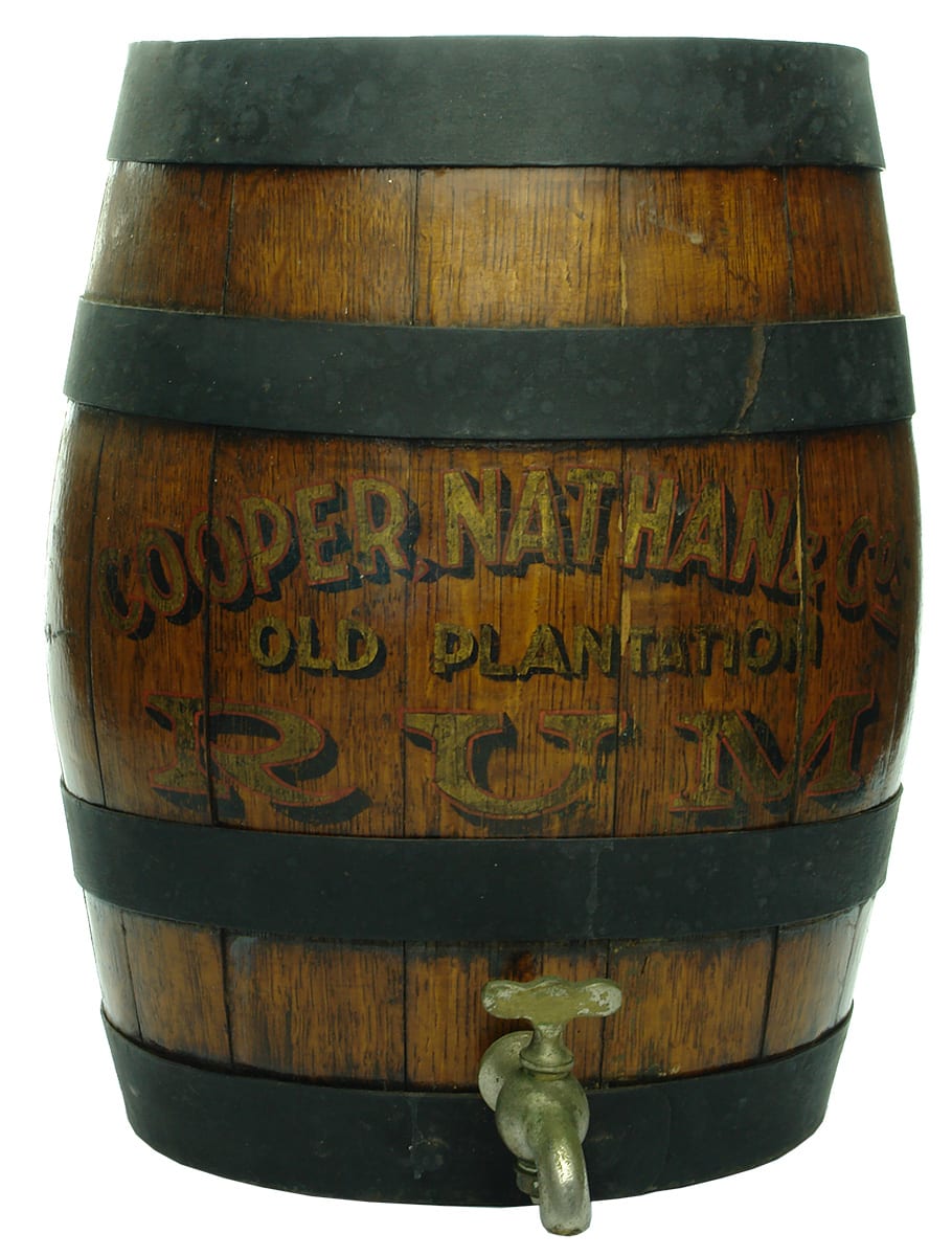 Cooper Nathan Plantation Rum Antique Advertising Wooden Barrel