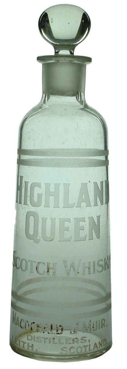 Highland Queen Scotch Whisky Etched Decanter