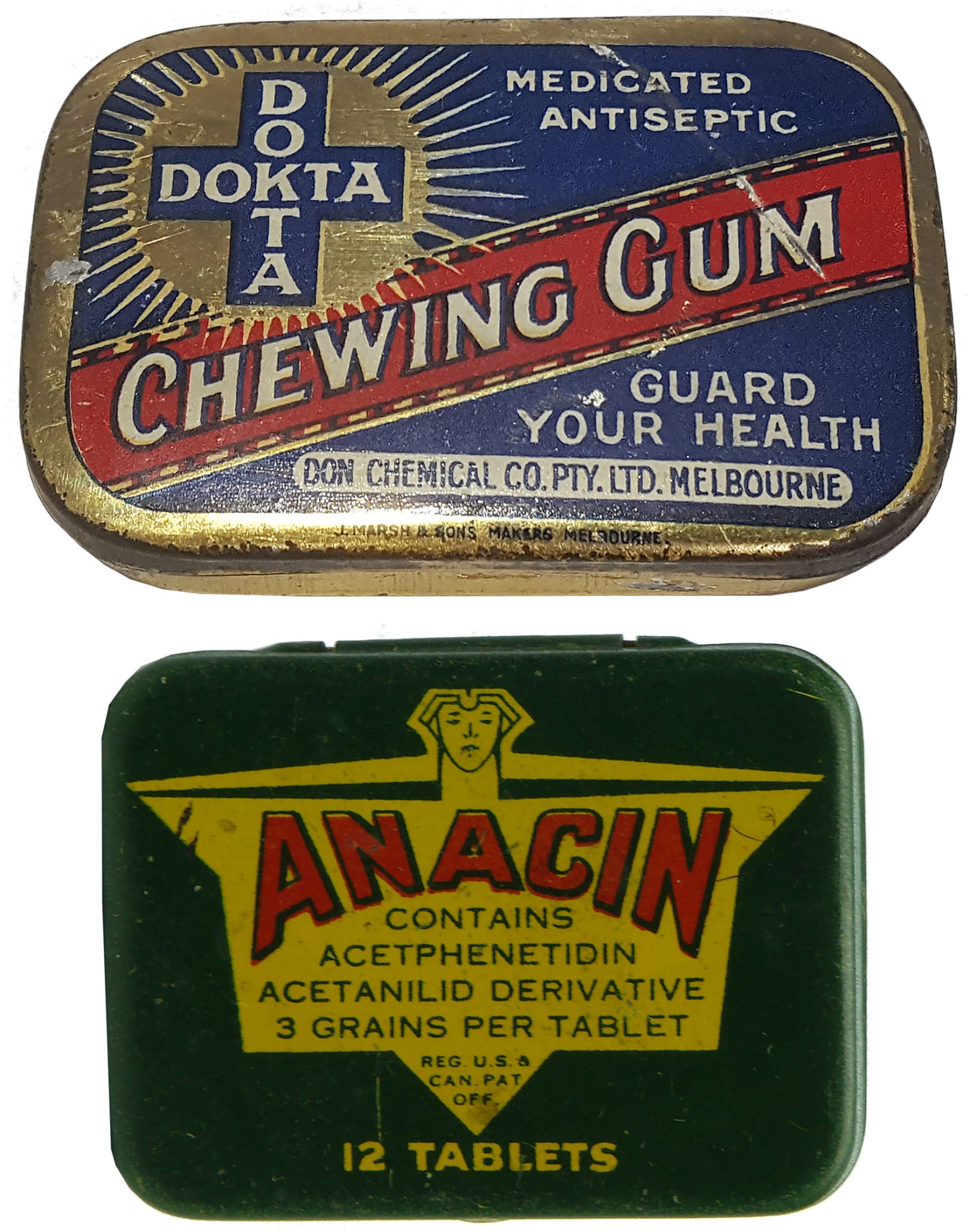 Dokta Chewing Gum Anacin Tablet Medicine Tins
